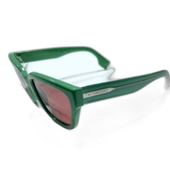 Burberry 54mm Square Sunglasses Frame Green Lens Violet - Picture 2 of 12
